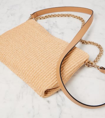Callie raffia-effect shoulder bag | Jimmy Choo