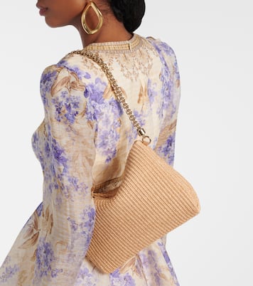 Callie raffia-effect shoulder bag | Jimmy Choo