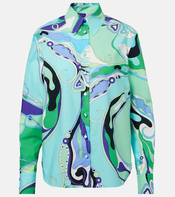 Camisa Orchidee de algodón estampada | Pucci