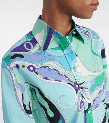 Camisa Orchidee de algodón estampada | Pucci