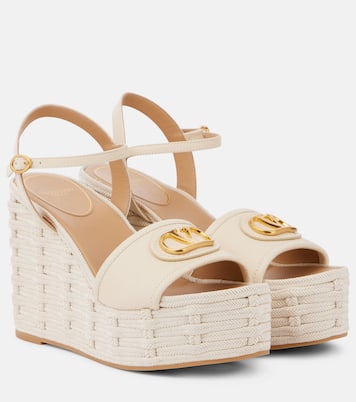Sandales compensées VLogo 120 en cuir | Valentino Garavani