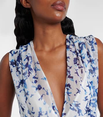 Abito lungo Patt in chiffon con stampa | Proenza Schouler