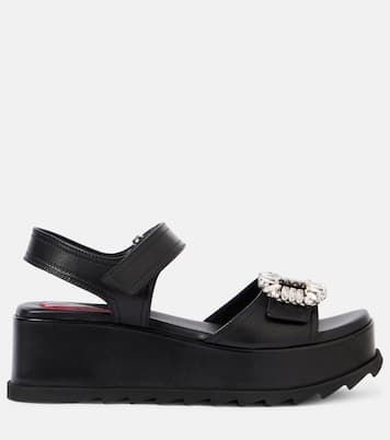 Sandales compensées Slidy Viv' en cuir à ornements | Roger Vivier