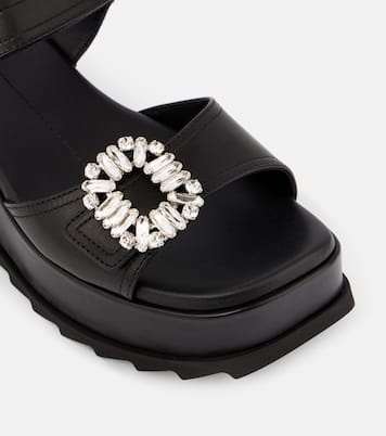 Sandales compensées Slidy Viv' en cuir à ornements | Roger Vivier
