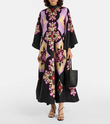 Vestido largo Palazzo Placée de sarga de seda | La DoubleJ