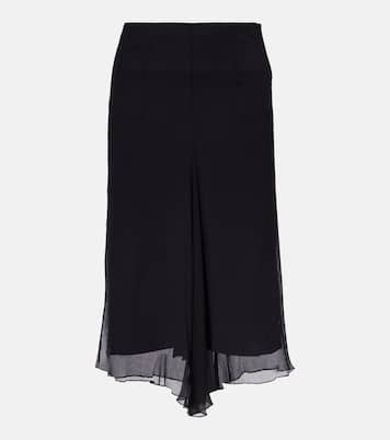 Falda midi de chifón de seda | Victoria Beckham