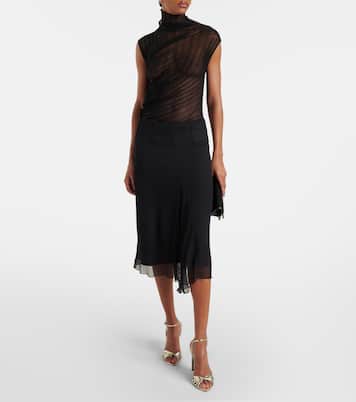 Falda midi de chifón de seda | Victoria Beckham