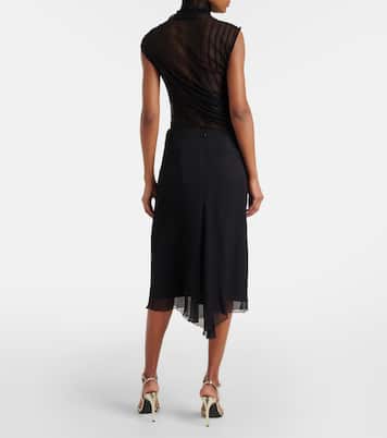 Falda midi de chifón de seda | Victoria Beckham