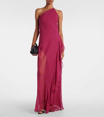 One-shoulder ruffled silk gown | The Sei