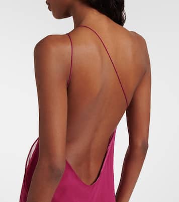 원숄더 러플 실크 이브닝 가운 | The Sei