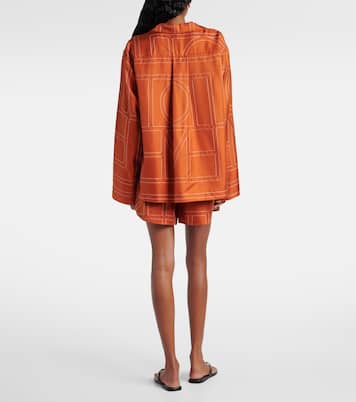Pyjama-Hemd Monogram aus Seiden-Twill | Toteme