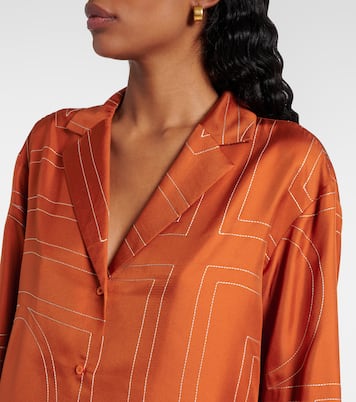 Pyjama-Hemd Monogram aus Seiden-Twill | Toteme