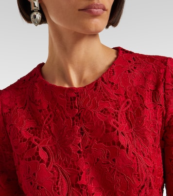 Belted lace midi dress | Monique Lhuillier