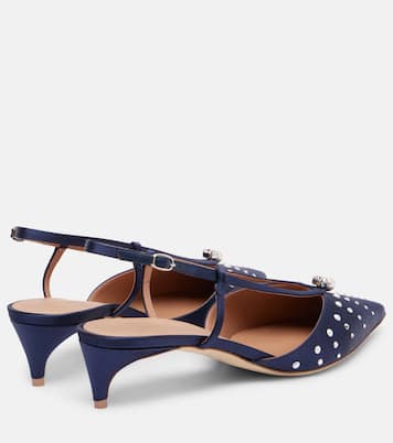 Moore 40 embellished satin slingback pumps | Malone Souliers