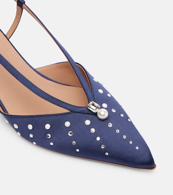 Moore 40 embellished satin slingback pumps | Malone Souliers