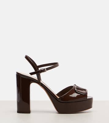 VLogo patent leather platform sandals | Valentino Garavani