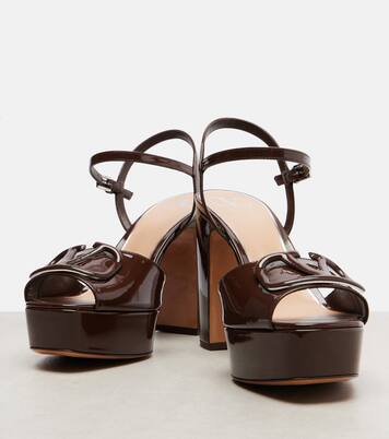 VLogo patent leather platform sandals | Valentino Garavani