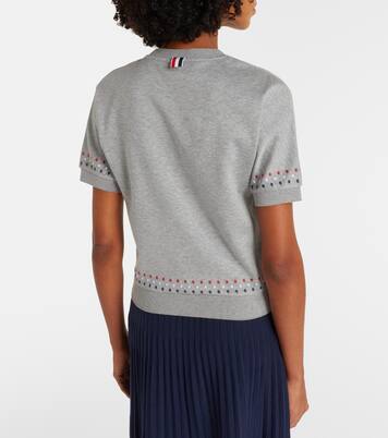 Embroidered cotton jersey T-shirt | Thom Browne