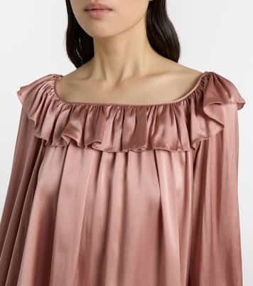Ruffled silk satin minidress | Chloé