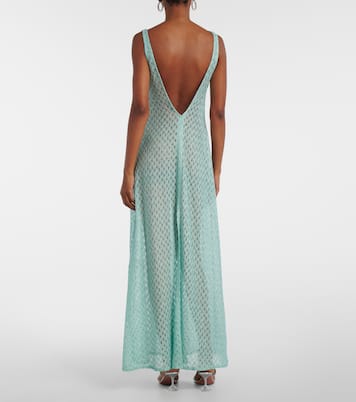 Open-knit lamé maxi dress | Missoni