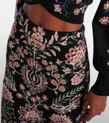 Marvelous Garden fringed high-rise midi skirt | Farm Rio