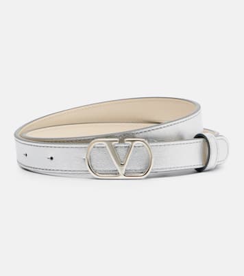 Metallic leather belt | Valentino Garavani