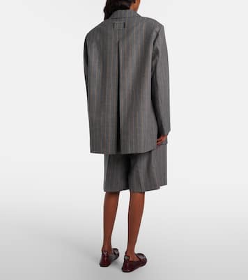 Pinstripe wrap shorts | Ganni