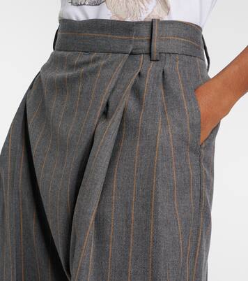 Pinstripe wrap shorts | Ganni