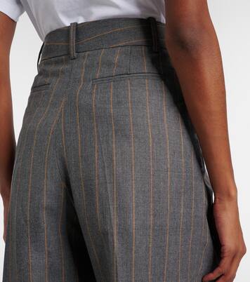 Pinstripe wrap shorts | Ganni