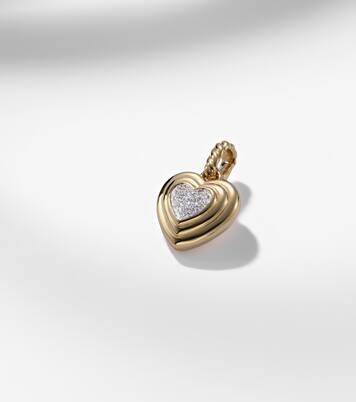 Puffy Heart Amulet 18kt gold (750/1000) pendant with diamonds | David Yurman