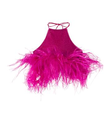 Lumière Plumage feather-trimmed top | Oséree Kids