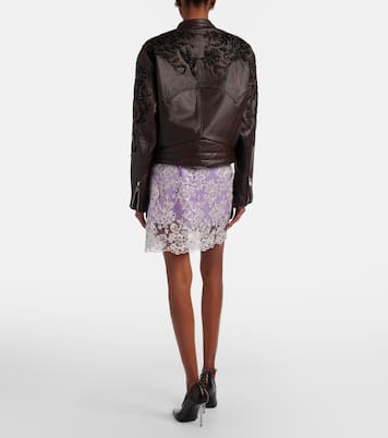 Embellished lace miniskirt | Jacques Wei