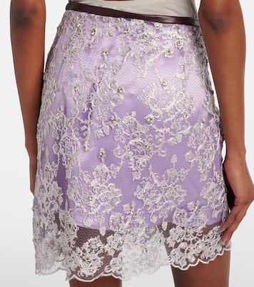 Embellished lace miniskirt | Jacques Wei