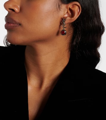 Cassandre embellished drop earrings | Saint Laurent
