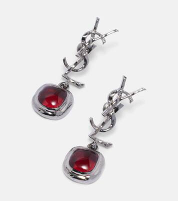 Cassandre embellished drop earrings | Saint Laurent