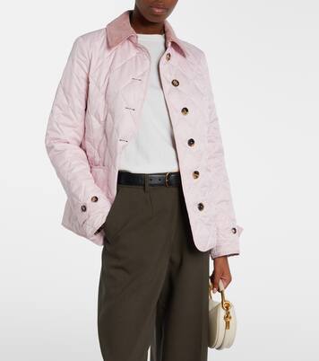 Corduroy-trimmed quilted jacket | Burberry