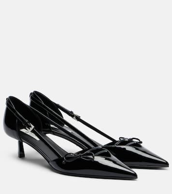 Bow-detail patent leather pumps | Prada