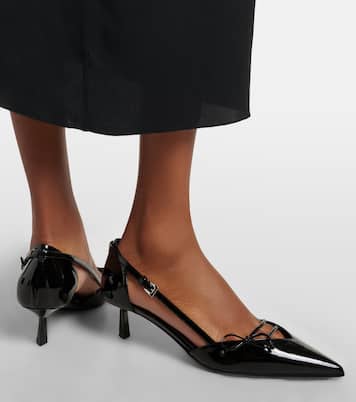 Bow-detail patent leather pumps | Prada