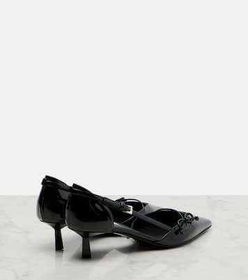 Bow-detail patent leather pumps | Prada