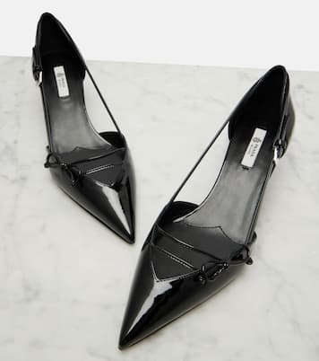 Bow-detail patent leather pumps | Prada