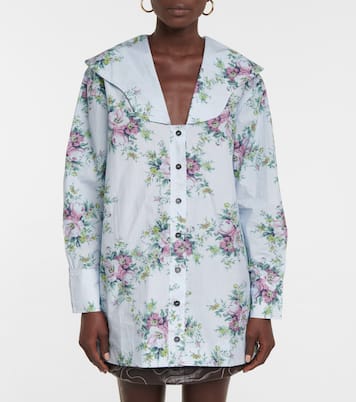 Bedruckte Bluse aus Baumwollpopeline | Ganni