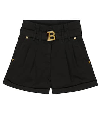 Shorts de algodón con cinturón | Balmain Kids