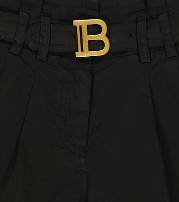 Shorts de algodón con cinturón | Balmain Kids
