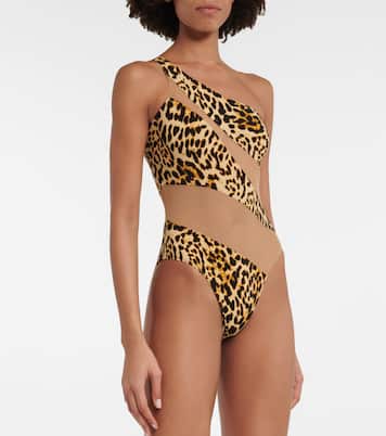 Snake Mesh Mio asymmetric swimsuit | Norma Kamali