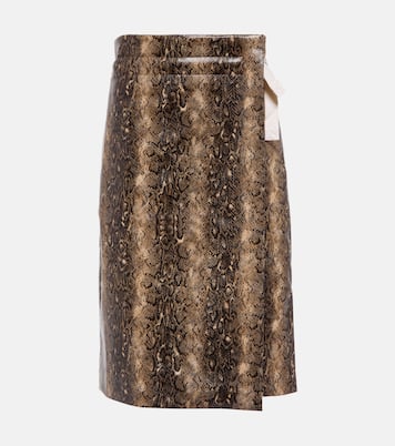 Snakeskin-print midi skirt | Ganni