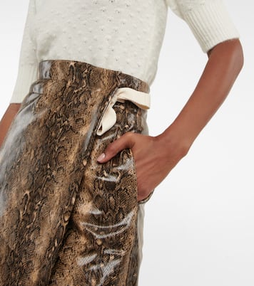 Snakeskin-print midi skirt | Ganni