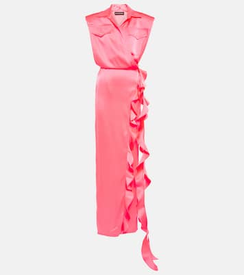 Ruffle satin wrap gown | David Koma