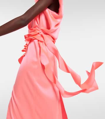 Ruffle satin wrap gown | David Koma