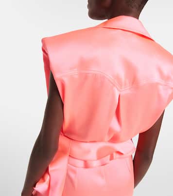 Ruffle satin wrap gown | David Koma