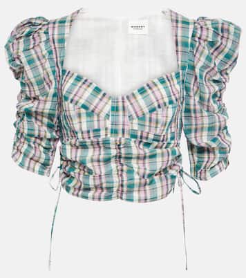 Galaor checked cotton crop top | Marant Etoile